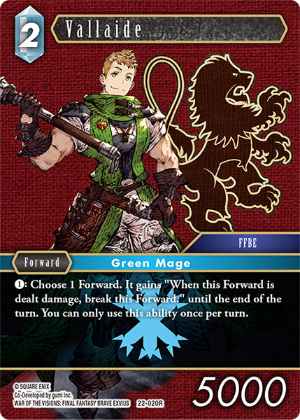 (020) Final Fantasy TCG Hidden Hope Single: Vallaide (22-020) Holo Rare
