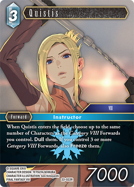 (022) Final Fantasy TCG Hidden Hope Single: Quistis (22-022) (V.1) Holo Rare