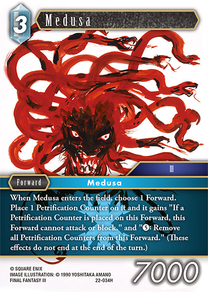 (034) Final Fantasy TCG Hidden Hope Single: Medusa (22-034) Holo Hero