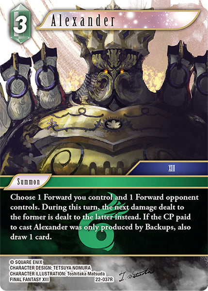 (037) Final Fantasy TCG Hidden Hope Single: Alexander (22-037) (V.1) Holo Rare