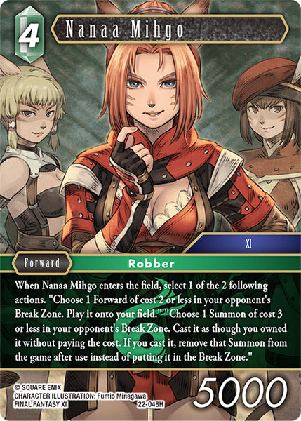 (048) Final Fantasy TCG Hidden Hope Single: Nanaa Mihgo (22-048) (V.1) Holo Hero