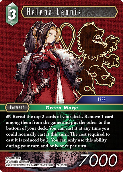 (052) Final Fantasy TCG Hidden Hope Single: Helena Leonis (22-052) Holo Hero