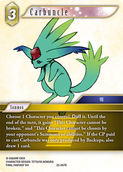 (057) Final Fantasy TCG Hidden Hope Single: Carbuncle (22-057)  Rare