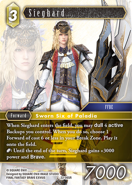 (065) Final Fantasy TCG Hidden Hope Single: Sieghard (22-065) Holo Rare