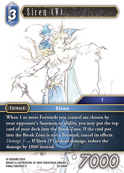 (098) Final Fantasy TCG Hidden Hope Single: Siren (V) (22-098) Holo Hero