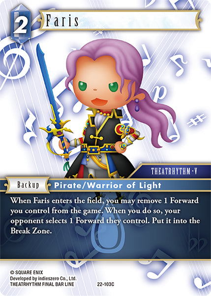(103) Final Fantasy TCG Hidden Hope Single: Faris (22-103)  Common