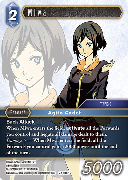 (105) Final Fantasy TCG Hidden Hope Single: Miwa (22-105) Holo Hero