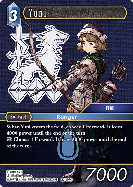 (107) Final Fantasy TCG Hidden Hope Single: Yuni (22-107) Holo Common