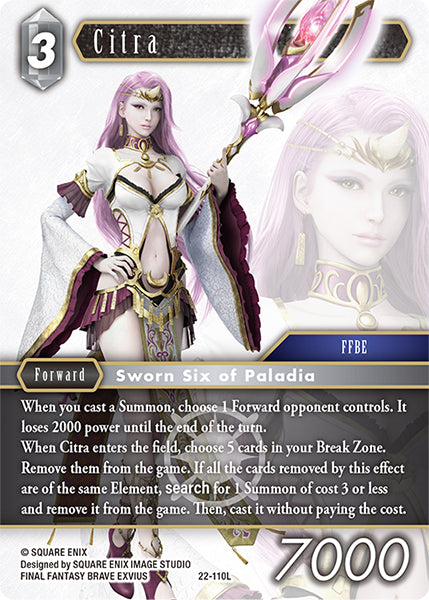 (110) Final Fantasy TCG Hidden Hope Single: Citra (22-110) Holo Legend