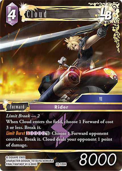 (120) Final Fantasy TCG Hidden Hope Single: Cloud (22-120) Holo Hero