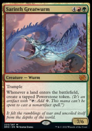 (220) Magic The Gathering The Brothers' War Single: Sarinth Greatwurm Holo Mythic