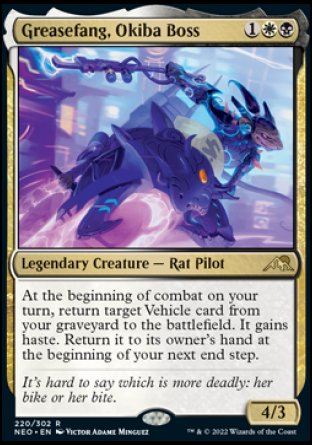(220) Magic The Gathering Kamigawa: Neon Dynasty Single: Greasefang, Okiba Boss Holo Rare