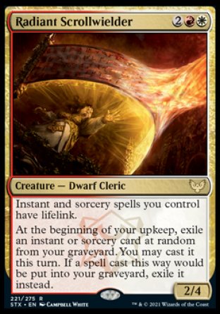 (221) Magic The Gathering Strixhaven: School of Mages Single: Radiant Scrollwielder Holo Rare