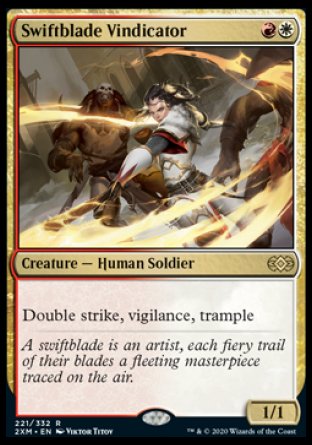 (221/332) Magic The Gathering Double Masters Single: Swiftblade Vindicator Holo Rare
