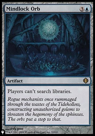 (051) Magic The Gathering The List Single: Mindlock Orb  Rare