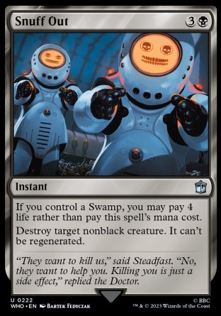 (222) Magic The Gathering Universes Beyond: Doctor Who Single: Snuff Out Holo Uncommon