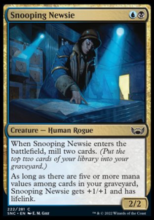 (222) Magic The Gathering Streets of New Capenna Single: Snooping Newsie  Common