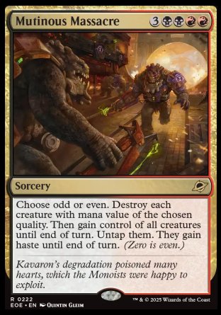 (222) Magic The Gathering Edge of Eternities Single: Mutinous Massacre  Rare