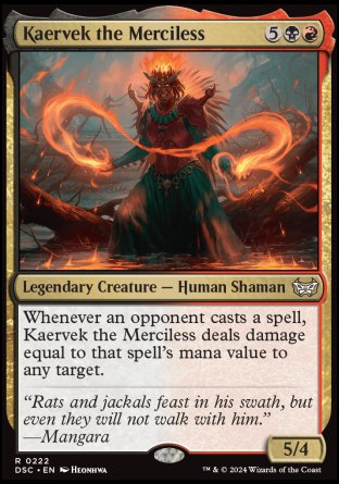 (222) Magic The Gathering Commander: Duskmourn: House of Horror Single: Kaervek the Merciless  Rare