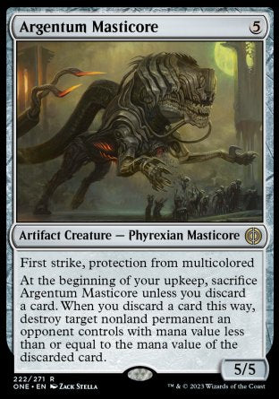 (222) Magic The Gathering Phyrexia: All Will Be One Single: Argentum Masticore Holo Rare