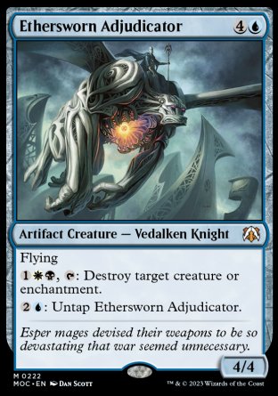 (222) Magic The Gathering Commander: March of the Machine Single: Ethersworn Adjudicator  Mythic