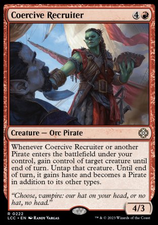 (222) Magic The Gathering Commander: The Lost Caverns of Ixalan Single: Coercive Recruiter  Rare