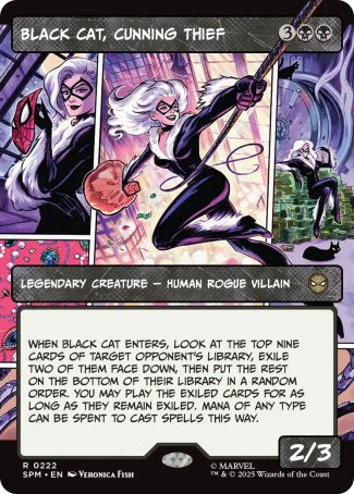 (222) Magic The Gathering Magic: The Gathering | Marvel's Spider-Man: Extras Single: Black Cat, Cunning Thief Holo Rare