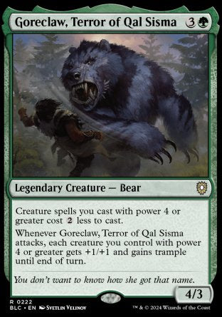 (222) Magic The Gathering Commander: Bloomburrow Single: Goreclaw, Terror of Qal Sisma  Rare