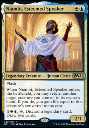 (222) Magic The Gathering Core 2021 Single: Niambi, Esteemed Speaker Holo Rare