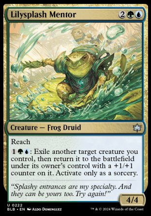 (222) Magic The Gathering Bloomburrow Single: Lilysplash Mentor Holo Uncommon