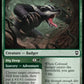 (223) Magic The Gathering Commander Legends: Battle for Baldur's Gate Single: Colossal Badger // Dig Deep Holo Common