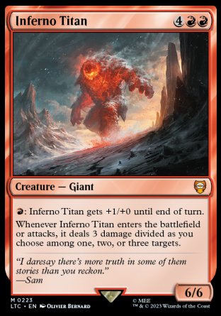 (223) Magic The Gathering Commander: The Lord of the Rings: Tales of Middle-earth Single: Inferno Titan  Mythic