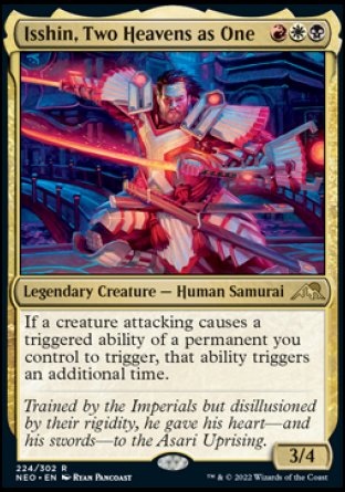 (224) Magic The Gathering Kamigawa: Neon Dynasty Single: Isshin, Two Heavens as One Holo Rare