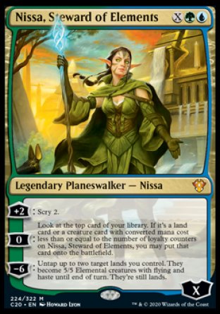 (224/322) Magic The Gathering Commander: Ikoria Single: Nissa, Steward of Elements  Mythic
