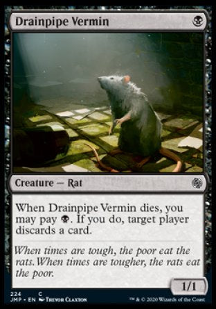 (224) Magic The Gathering Jumpstart Single: Drainpipe Vermin  Common