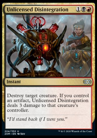 (224/332) Magic The Gathering Double Masters Single: Unlicensed Disintegration Holo Uncommon