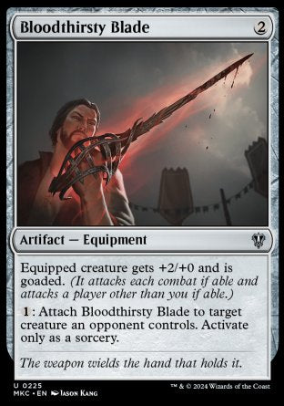 (225) Magic The Gathering Commander: Murders at Karlov Manor Single: Bloodthirsty Blade  Uncommon