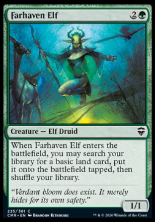 (225/361) Magic The Gathering Commander Legends Single: Farhaven Elf Holo Common
