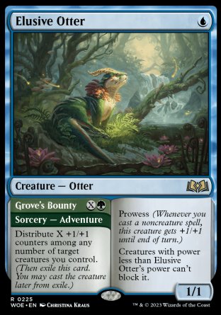 (225) Magic The Gathering Wilds of Eldraine Single: Elusive Otter // Grove's Bounty  Rare