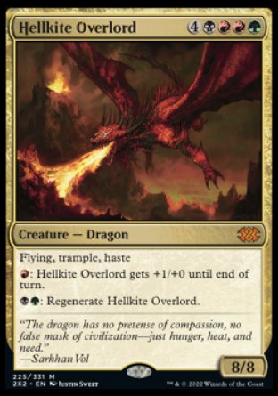 (225) Magic The Gathering Double Masters 2022 Single: Hellkite Overlord Holo Mythic