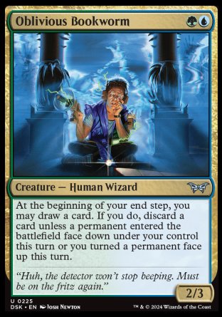 (225) Magic The Gathering Duskmourn: House of Horror Single: Oblivious Bookworm Holo Uncommon