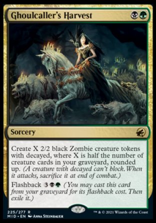 (225) Magic The Gathering Innistrad: Midnight Hunt Single: Ghoulcaller's Harvest Holo Rare