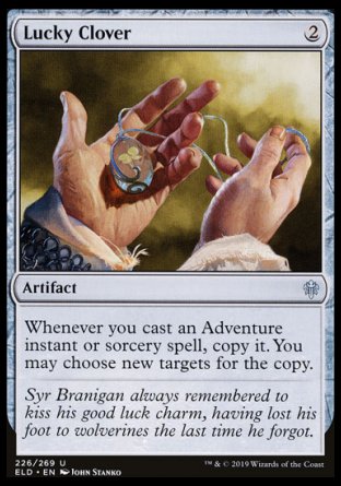 (226/269) Magic The Gathering Throne of Eldraine Single: Lucky Clover Holo Uncommon