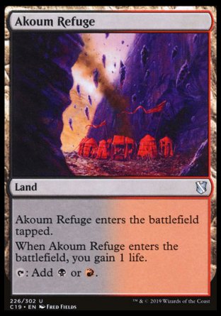 (226) Magic The Gathering Commander 2019 Single: Akoum Refuge Holo Uncommon