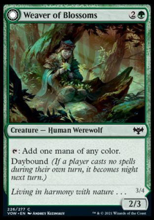 (226) Magic The Gathering Innistrad: Crimson Vow Single: Weaver of Blossoms // Blossom-Clad Werewolf  Common