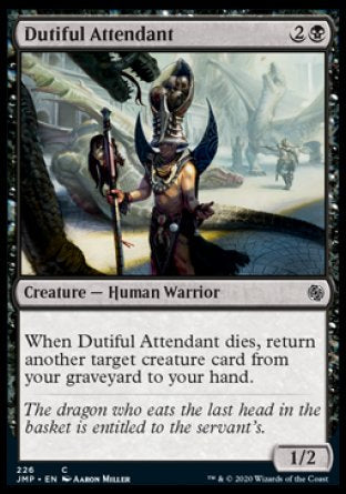 (226) Magic The Gathering Jumpstart Single: Dutiful Attendant  Common