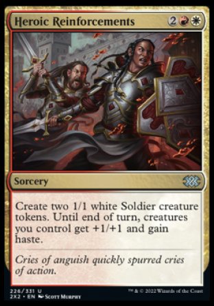 (226) Magic The Gathering Double Masters 2022 Single: Heroic Reinforcements Holo Uncommon