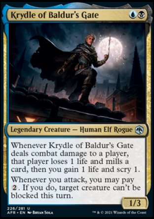 (226) Magic The Gathering Adventures in the Forgotten Realms Single: Krydle of Baldur's Gate Holo Uncommon