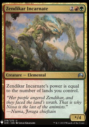 (219) Magic The Gathering The List Single: Zendikar Incarnate  Uncommon