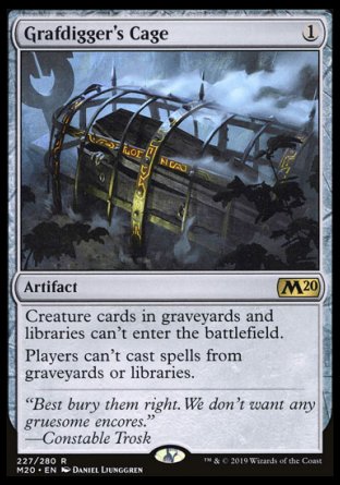 (227/280) Magic The Gathering Core 2020 Single: Grafdigger's Cage Holo Rare